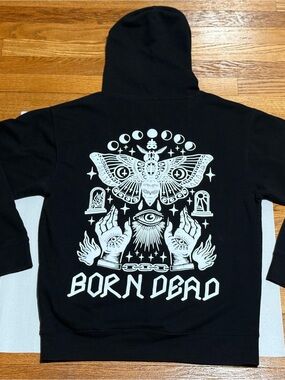 Unisex Born Dead Clothing Tattoo Inspired Hoodie Featuring Mystical Designs